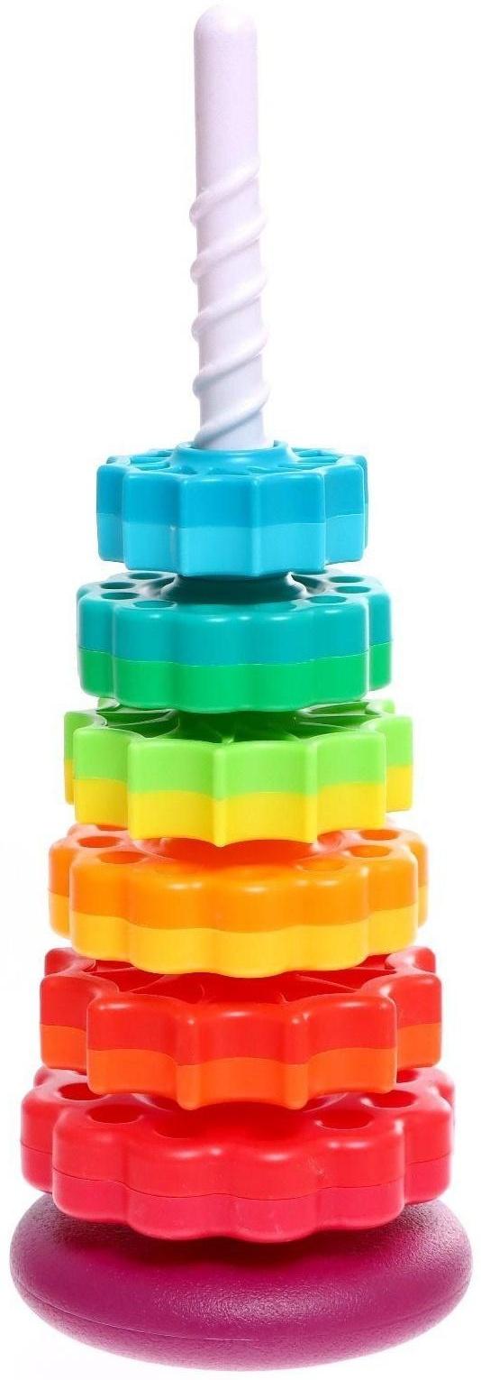 Развивающий набор «Радужная пирамидка», 6 колец