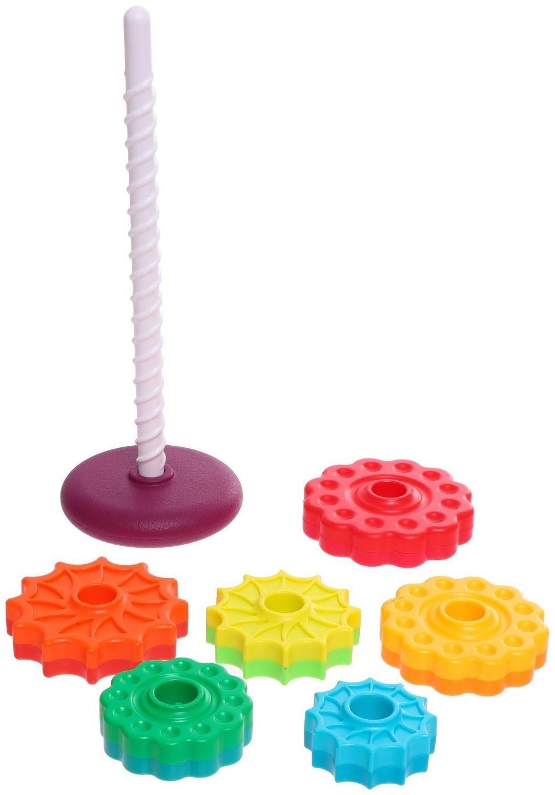 Развивающий набор «Радужная пирамидка», 6 колец