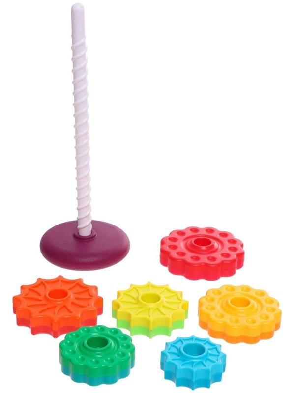 Развивающий набор «Радужная пирамидка», 6 колец