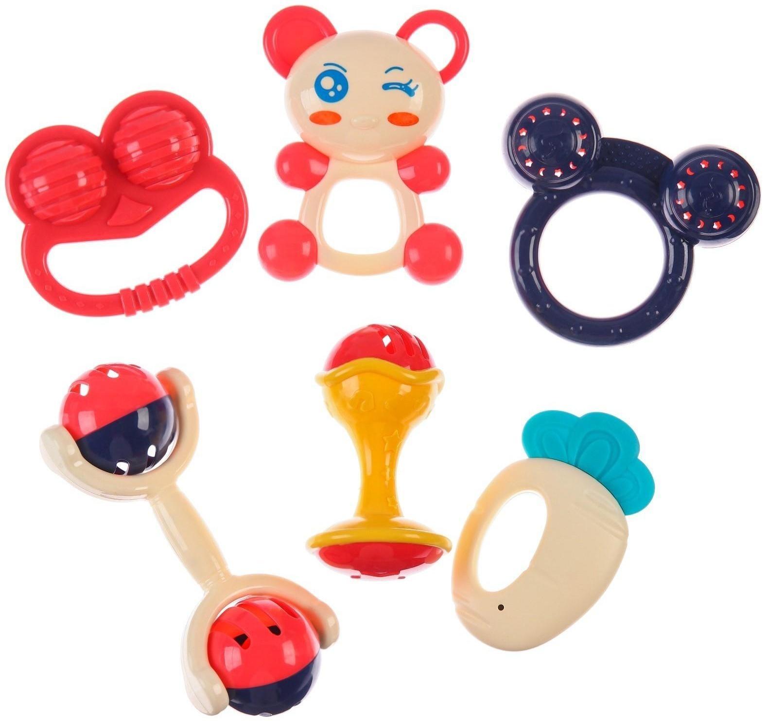 Набор погремушек «Друзья», 6шт, цвет МИКС
