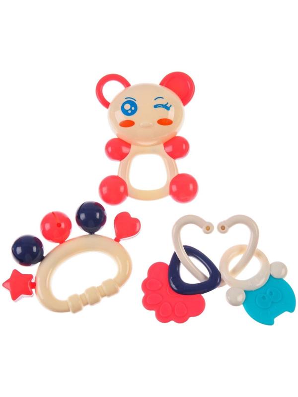 Набор погремушек «Друзья», 9шт и кольцо, цвет МИКС