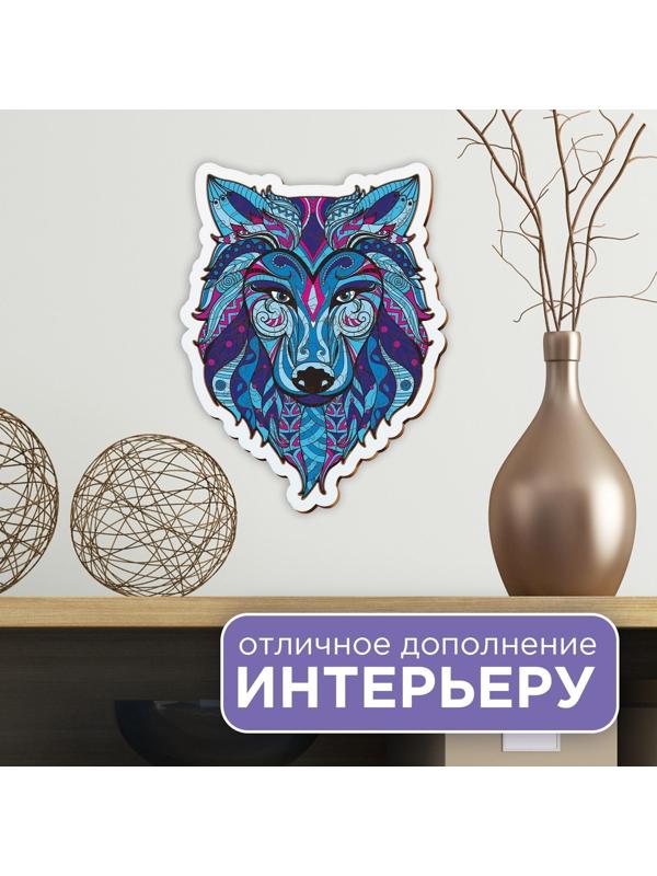 Пазл деревянный фигурный «Волк», в раме