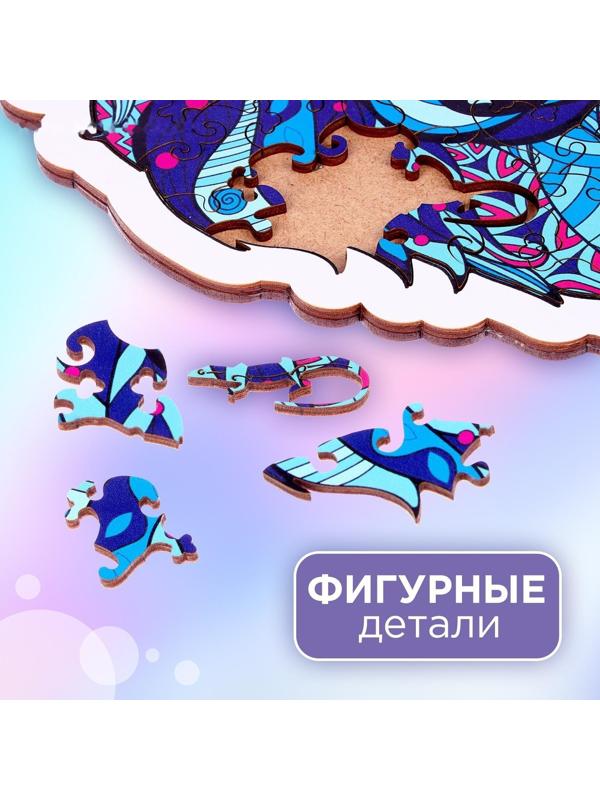 Пазл деревянный фигурный «Волк», в раме