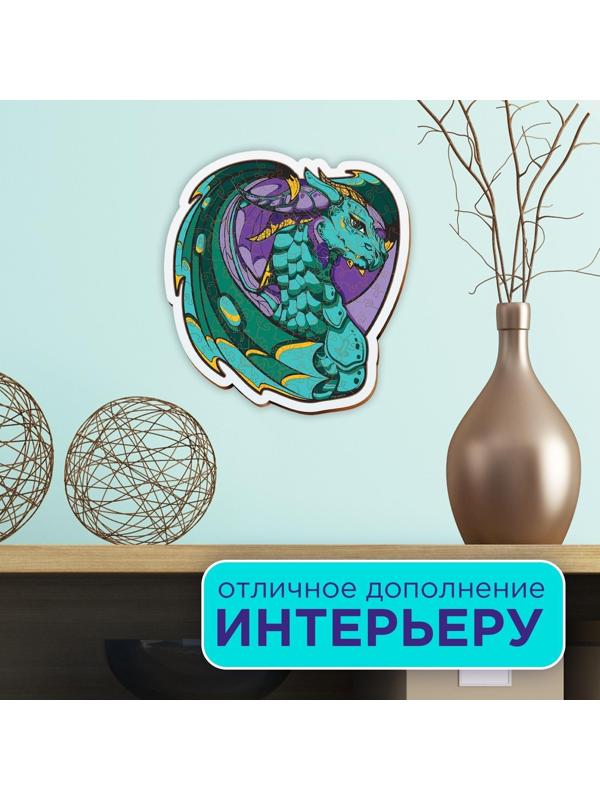 Пазл деревянный фигурный «Дракон», в раме