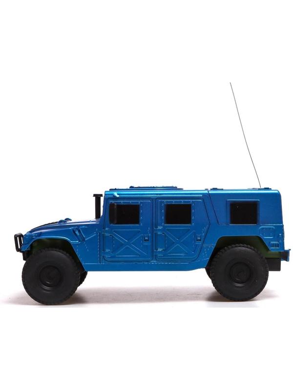 Джип радиоуправляемый «Хамер», свет, работает от батареек, 1:18, цвет синий
