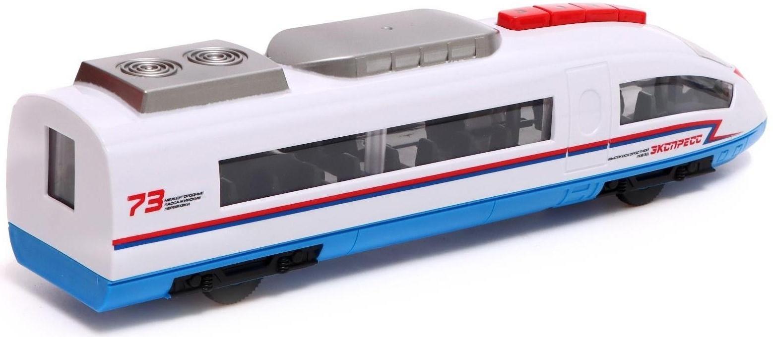 Модель «Электропоезд», 30 см, двери, 4 кноп, инерция, цвет белый, световые и звуковые эффекты