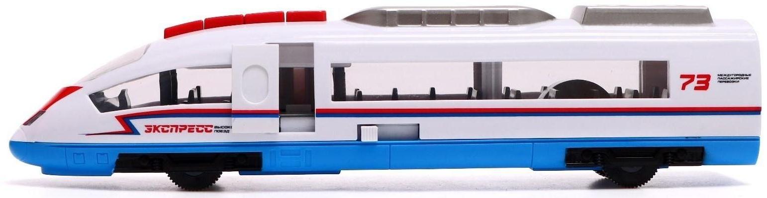 Модель «Электропоезд», 30 см, двери, 4 кноп, инерция, цвет белый, световые и звуковые эффекты