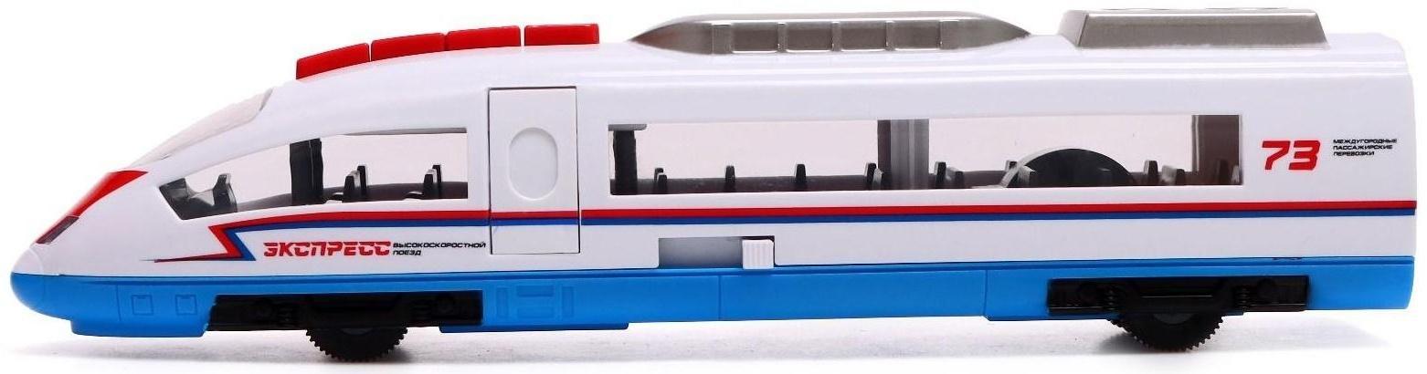 Модель «Электропоезд», 30 см, двери, 4 кноп, инерция, цвет белый, световые и звуковые эффекты