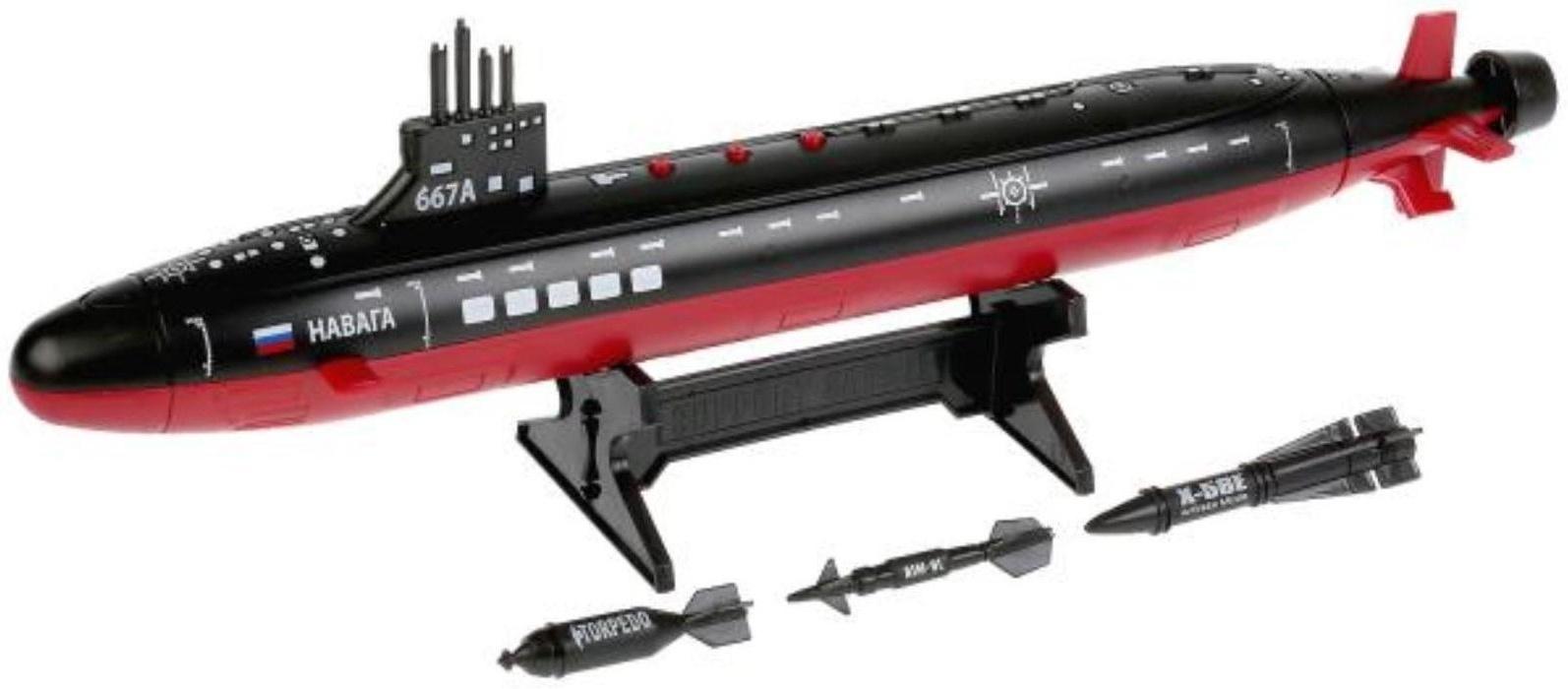 Модель пластик «Подводная лодка», 42 см, ракеты, подставка, световые и звуковые эффекты