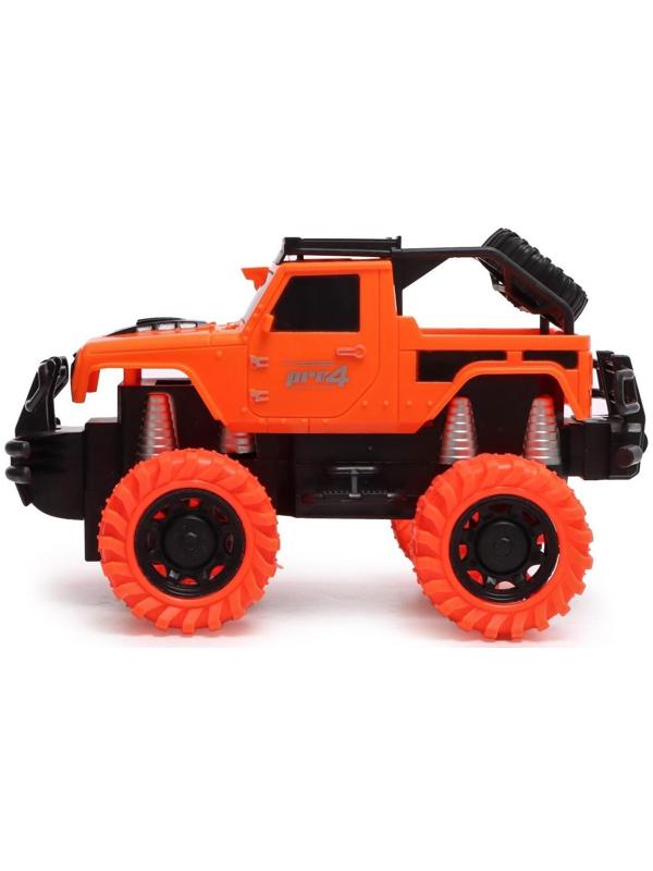 Джип радиоуправляемый Truck, педали и руль, работает от аккумулятора, цвет оранжевый