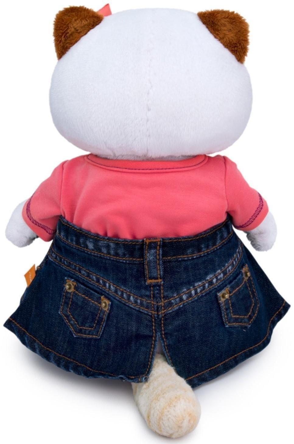 Мягкая игрушка «Ли-Ли в джинсовой юбке и коралловой футболке», 27 см