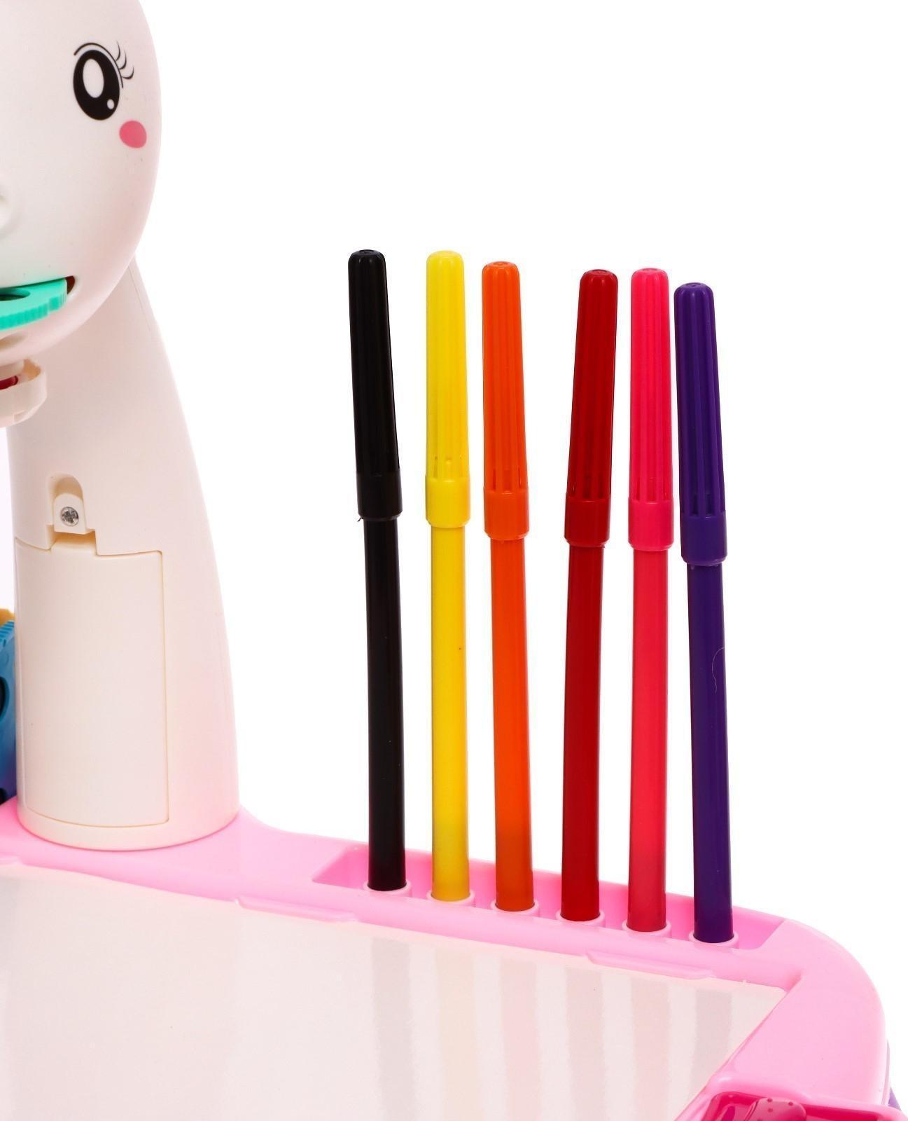 Проектор-столик «Единорог», свет, звук, цвет розовый