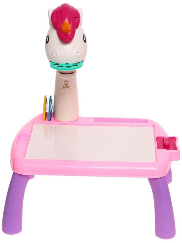 Проектор-столик «Единорог», свет, звук, цвет розовый