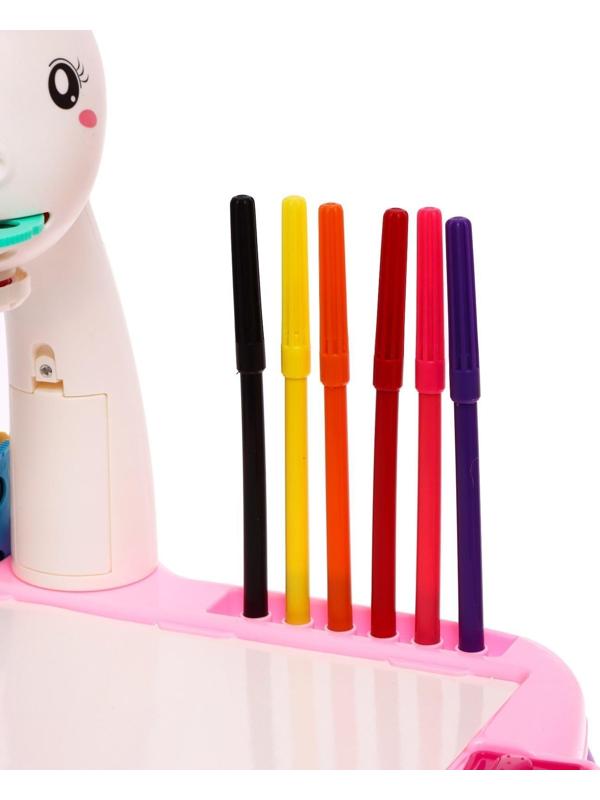 Проектор-столик «Единорог», свет, звук, цвет розовый