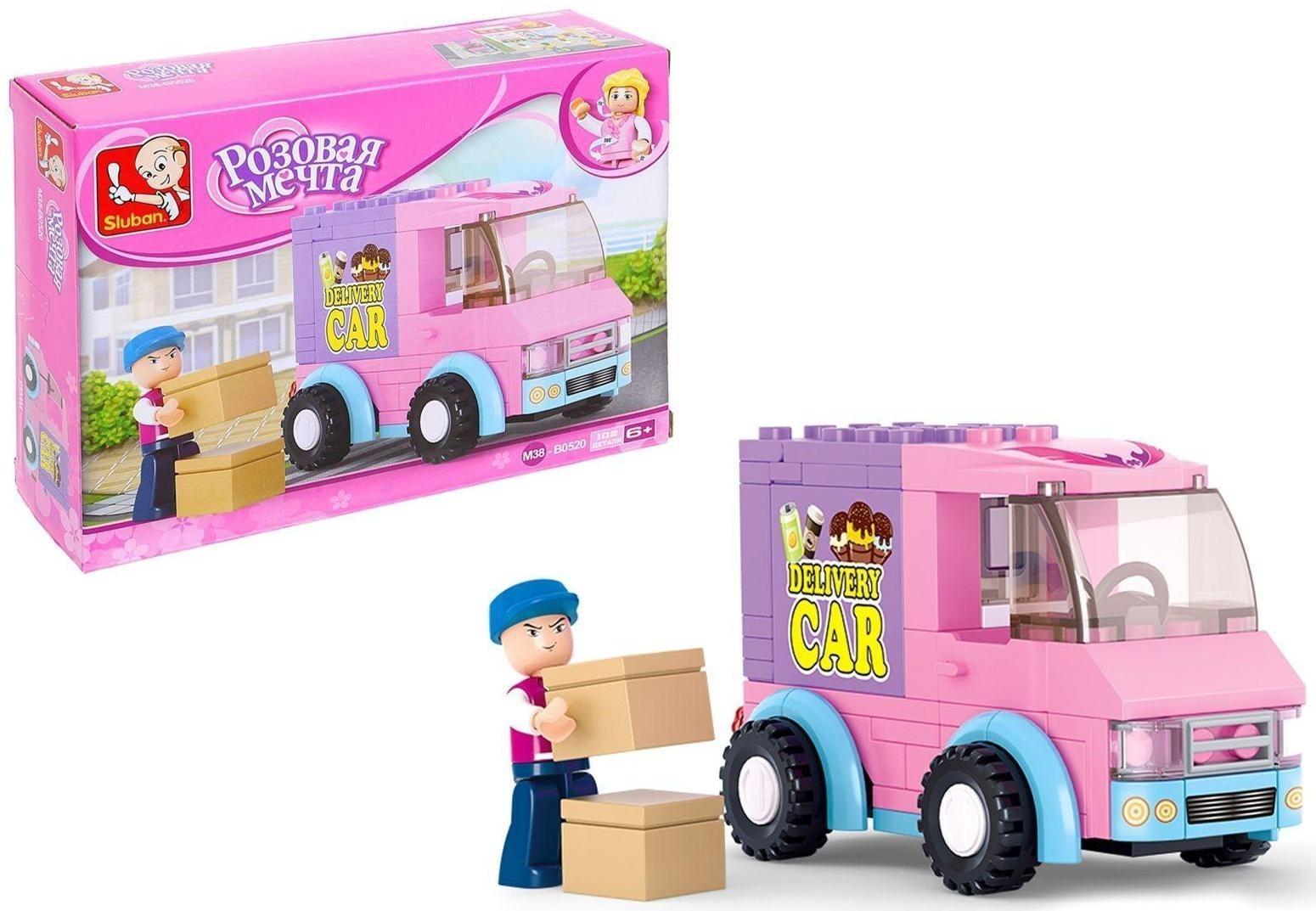 Конструктор Розовая мечта «Курьерская машина», 102 детали