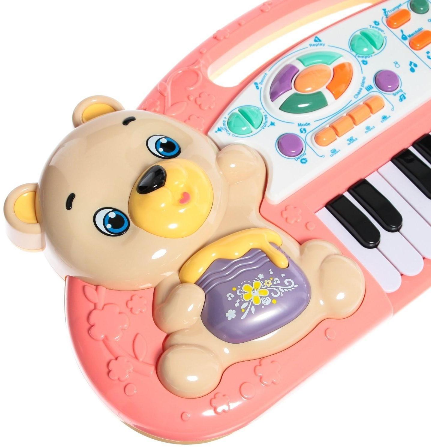 Музыкальное пианино «Мишутка», свет, звук