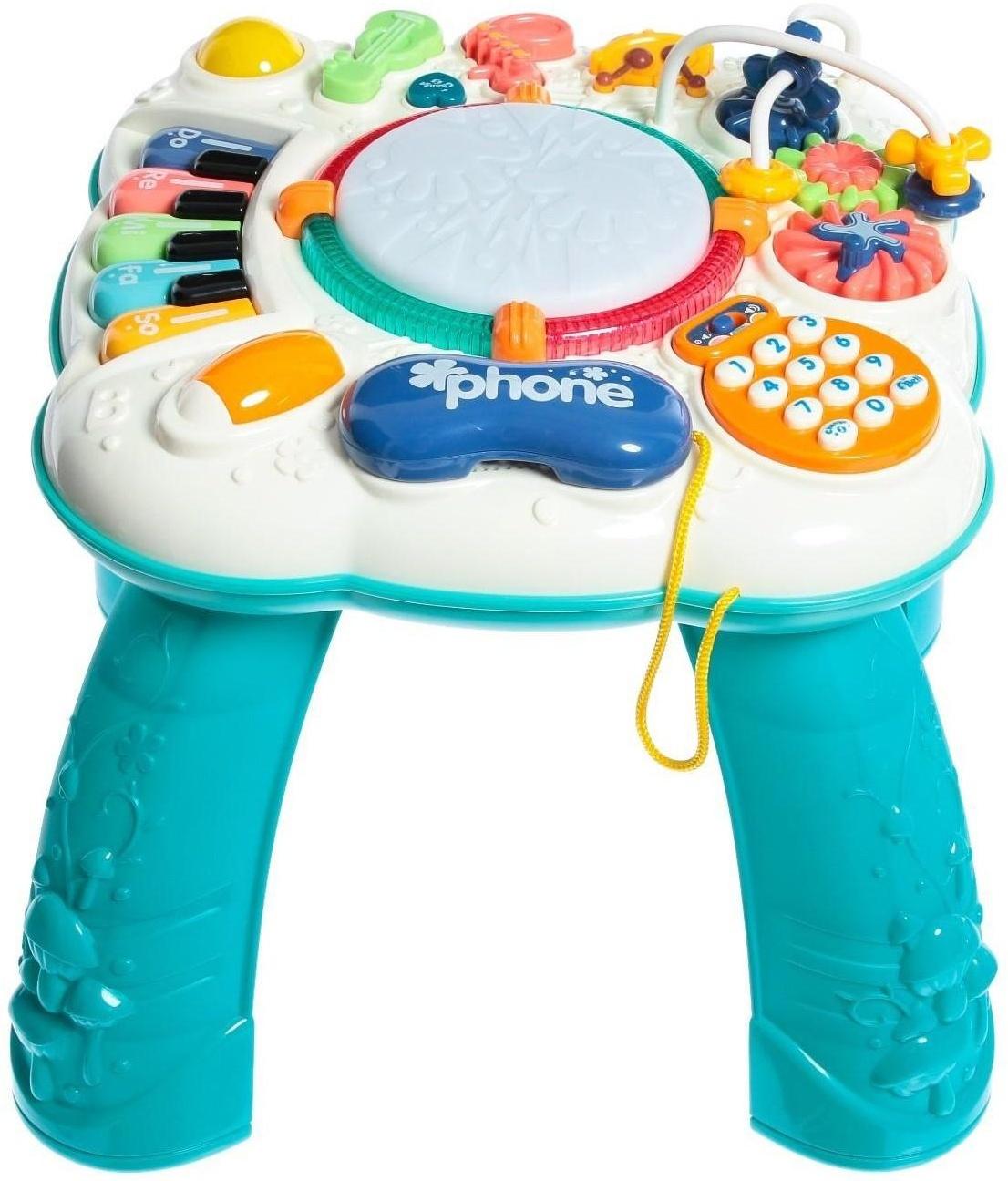 Развивающий столик, световые и звуковые эффекты, цвет бирюзовый