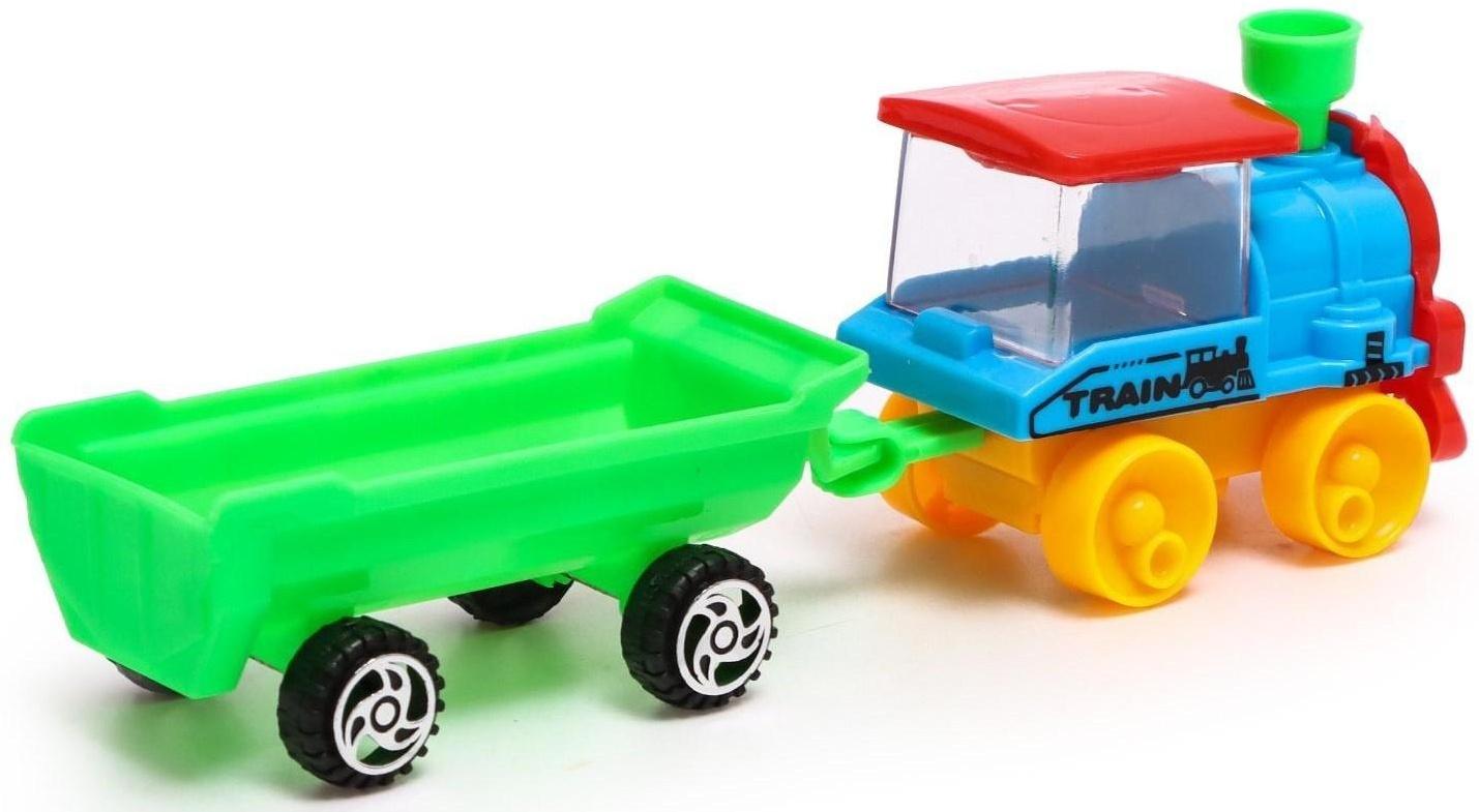 Паровоз инерционный «Классика», с прицепом, цвета МИКС