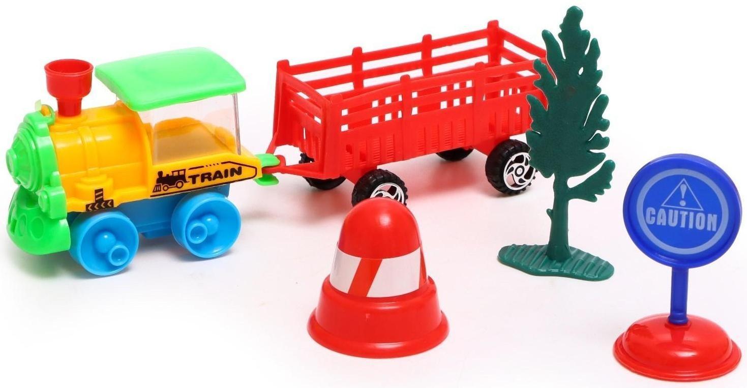 Паровоз инерционный «Классика», с прицепом, цвета МИКС