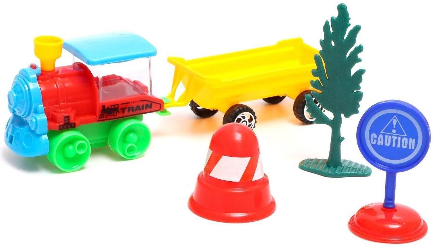 Паровоз инерционный «Классика», с прицепом, цвета МИКС