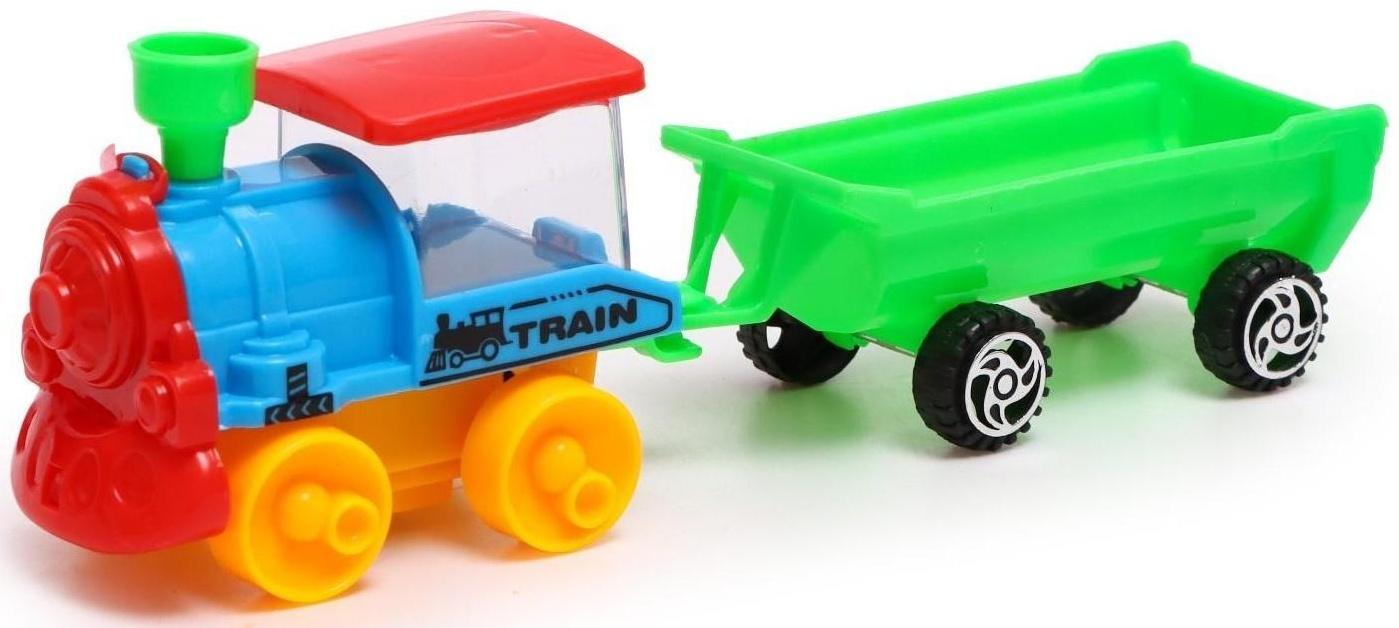 Паровоз инерционный «Классика», с прицепом, цвета МИКС