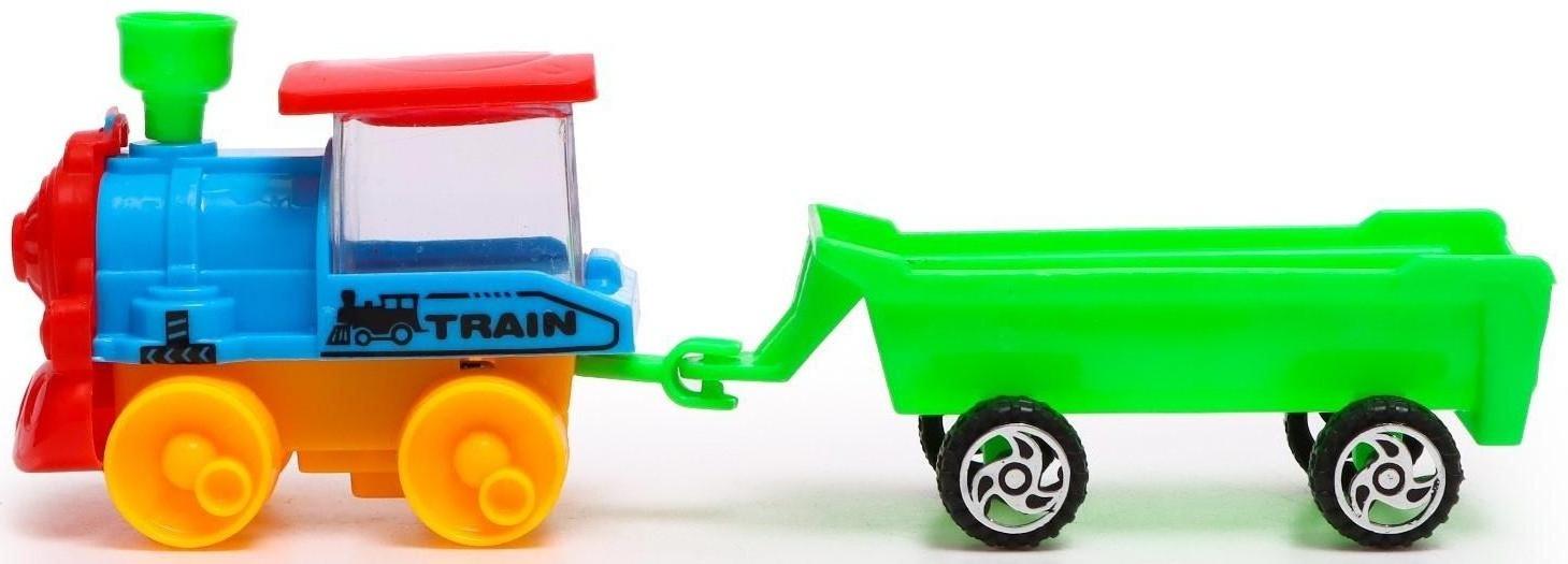 Паровоз инерционный «Классика», с прицепом, цвета МИКС