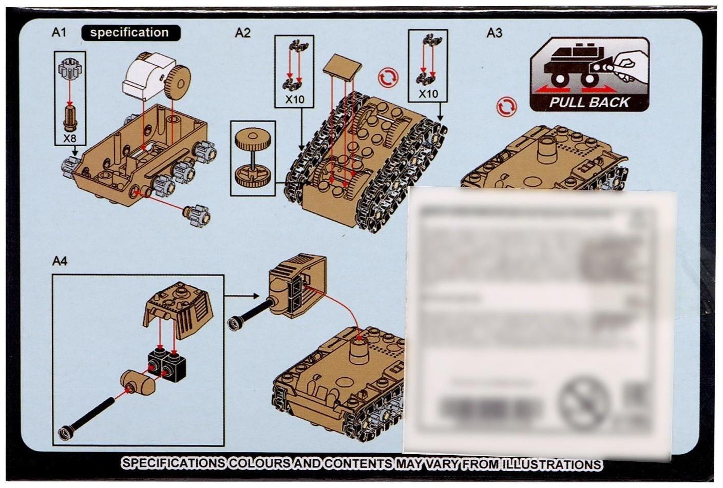 Конструктор блочный «Танки», 6 видов, МИКС