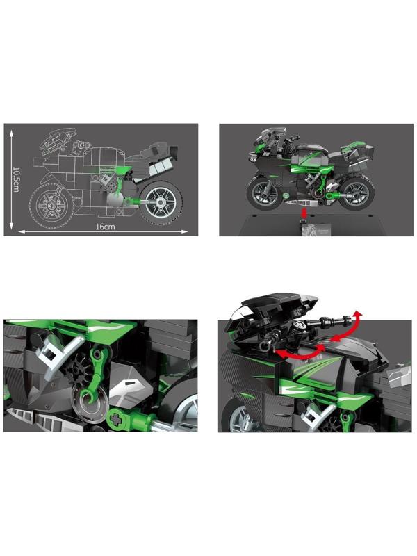 Конструктор Мототехно «Мотоцикл Kawasaki» 28006 / 279 деталей