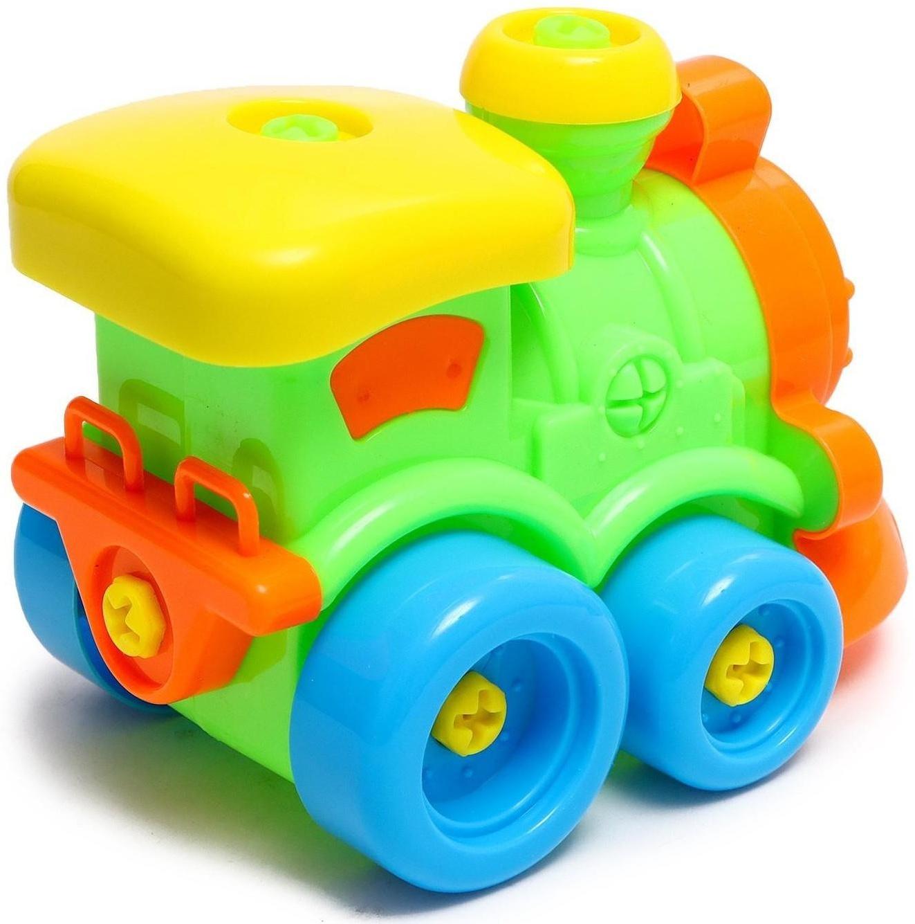 Конструктор винтовой «Паровозик», с отвёрткой 18 деталей, МИКС