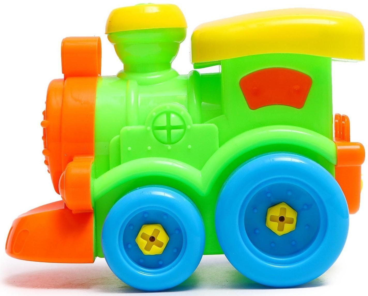 Конструктор винтовой «Паровозик», с отвёрткой 18 деталей, МИКС