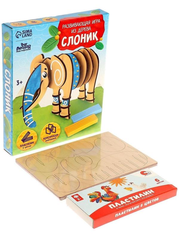 Развивающая игра из дерева «Слоник»