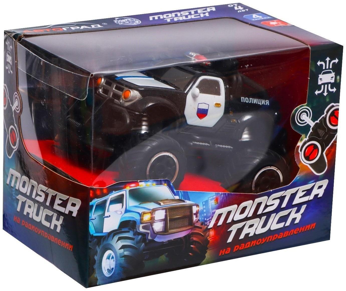 Джип радиоуправляемый «Полиция», работает от батареек, цвет чёрный