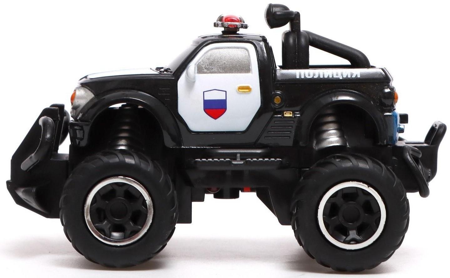 Джип радиоуправляемый «Полиция», работает от батареек, цвет чёрный