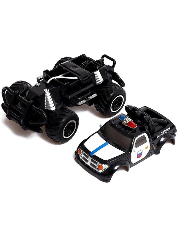 Джип радиоуправляемый «Полиция», работает от батареек, цвет чёрный