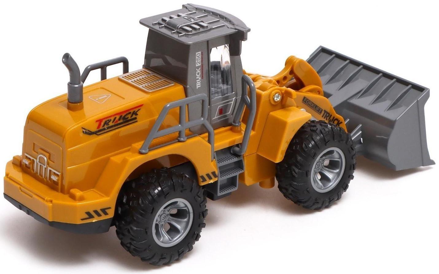 Трактор инерционный «Погрузчик», световые эффекты, подвижные детали, цвет жёлтый