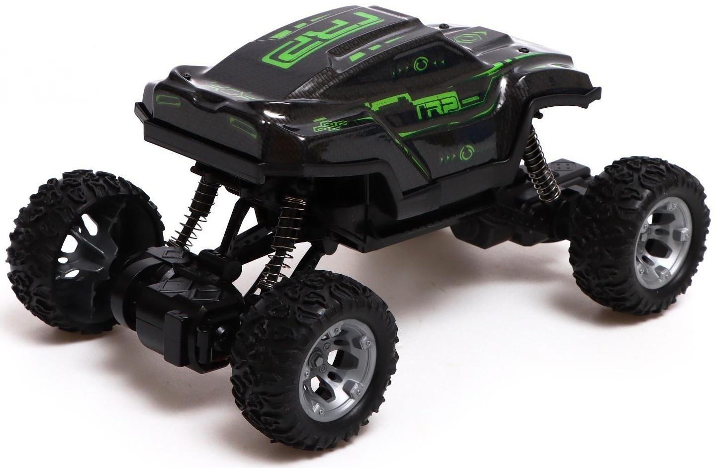 Джип радиоуправляемый MONSTER, 1:18, световые и звуковые эффекты, работает от аккумулятора, цвет зелёный