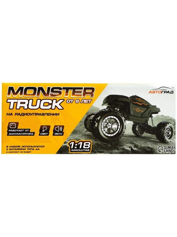 Джип радиоуправляемый MONSTER, 1:18, световые и звуковые эффекты, работает от аккумулятора, цвет зелёный