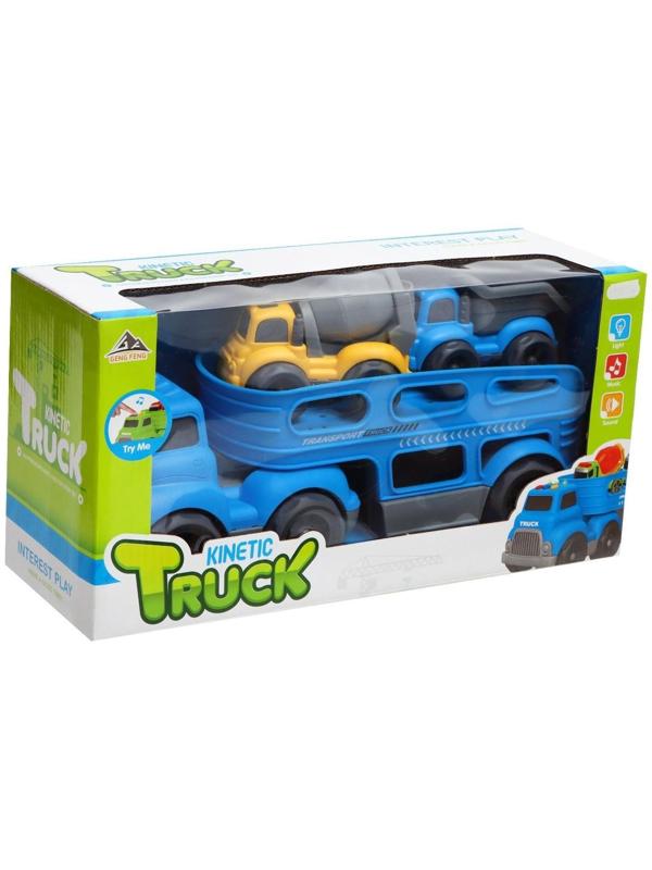 Грузовик TRUCK, с 2 машинками, световые и звуковые эффекты