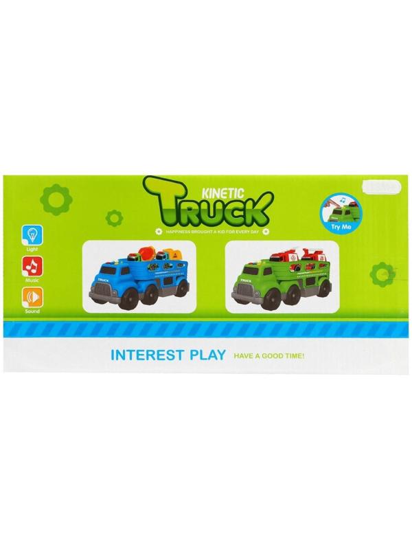 Грузовик TRUCK, с 2 машинками, световые и звуковые эффекты