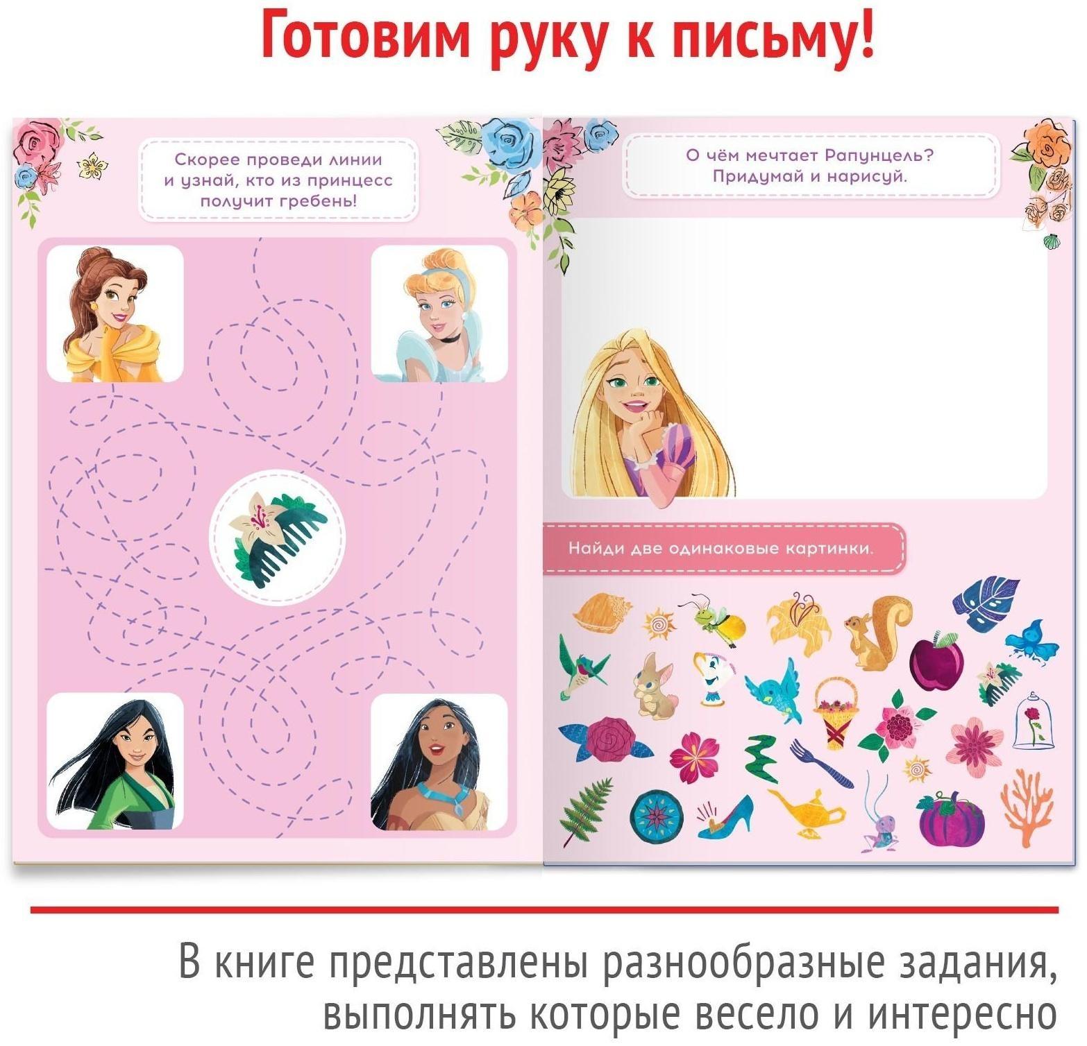 Многоразовая книга «Напиши и сотри. Игры и задания», 16 стр., Принцессы