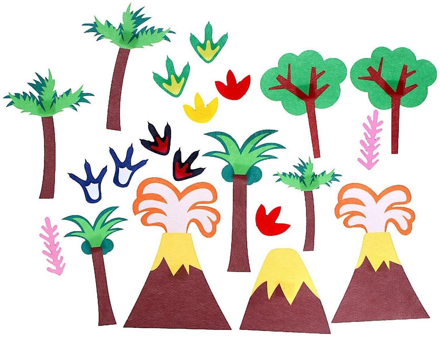 Бизиборд на стену из фетра «Динозавры» 32 детали на липучке, размер поля — 105 × 75 см