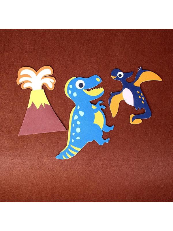 Бизиборд на стену из фетра «Динозавры» 32 детали на липучке, размер поля — 105 × 75 см