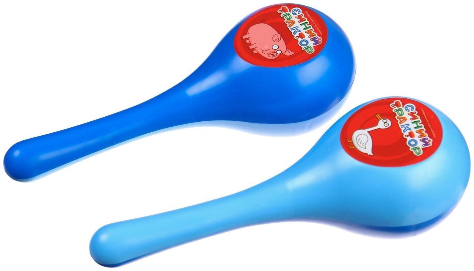 Музыкальные инструменты «Маракасы и бубен: Синий трактор», 3 предмета