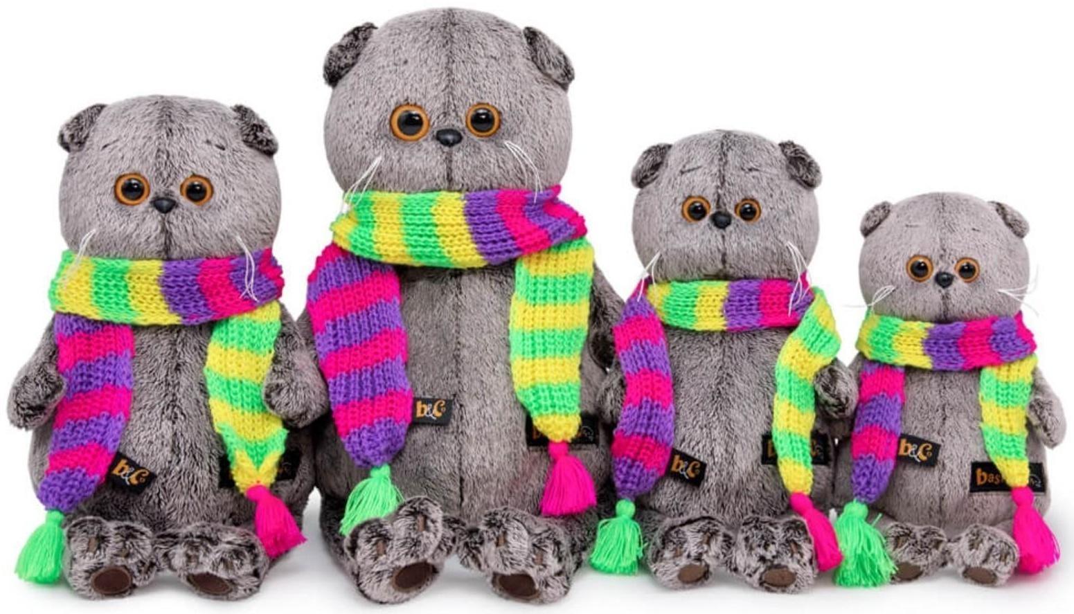 Мягкая игрушка «Басик в ярком шарфе», 19 см