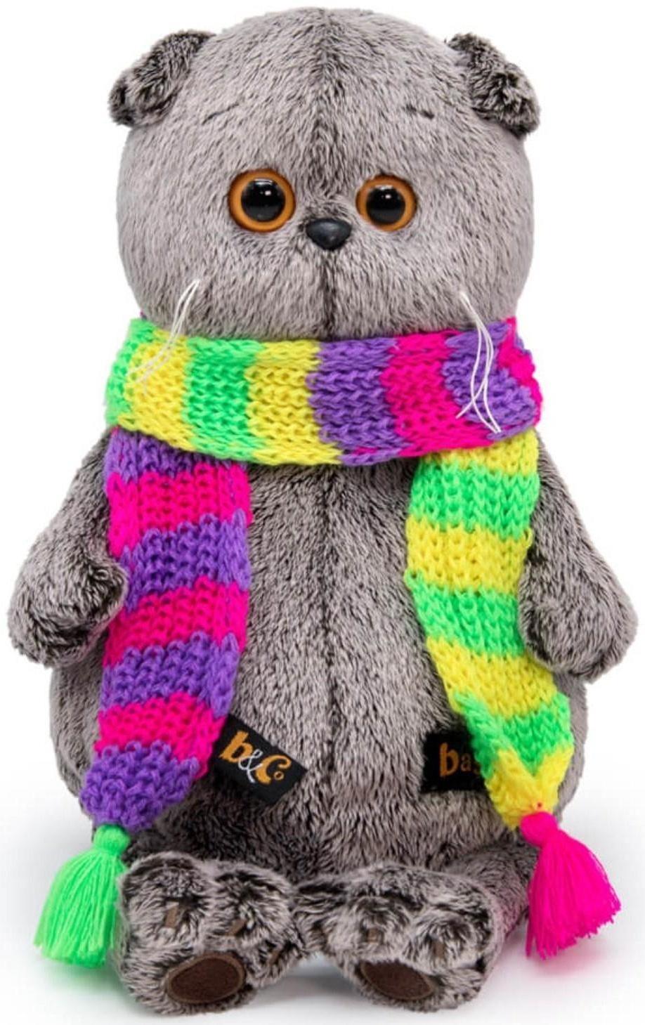 Мягкая игрушка «Басик в ярком шарфе», 19 см