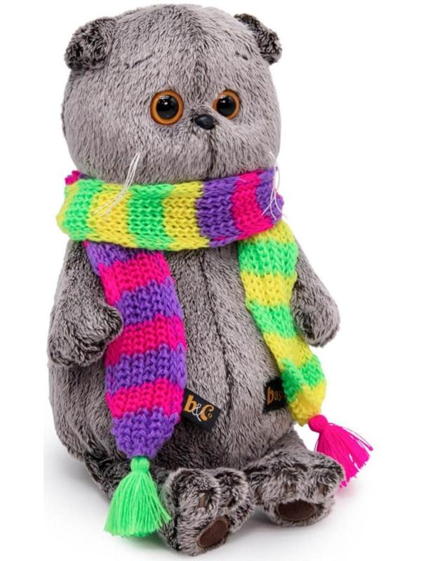 Мягкая игрушка «Басик в ярком шарфе», 19 см