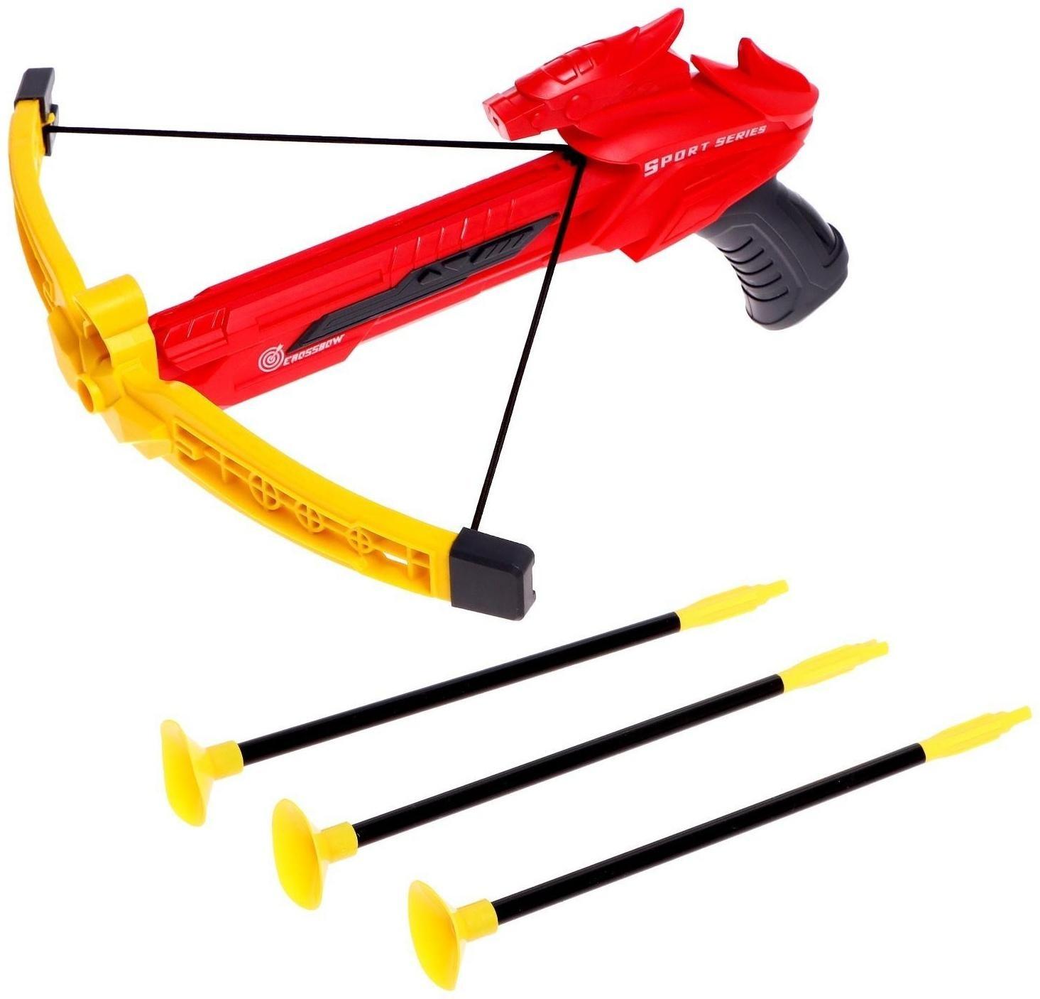 Арбалет «Спортивный», стреляет присосками, с лазером, цвета МИКС