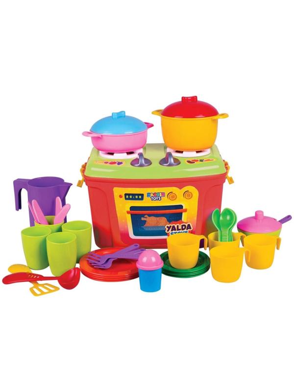 Кухня игровая Mini Stove, с набором, 35 предметов, цвет красный