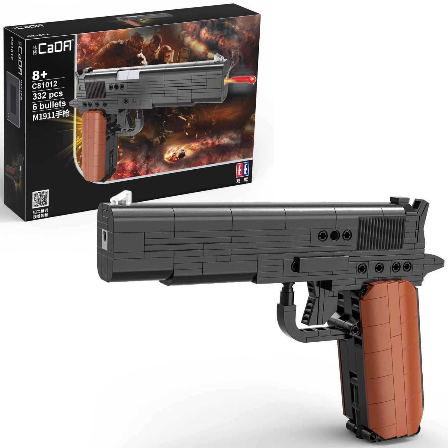 Конструктор техно «Пистолет», 332 детали, 6 пуль, стреляет