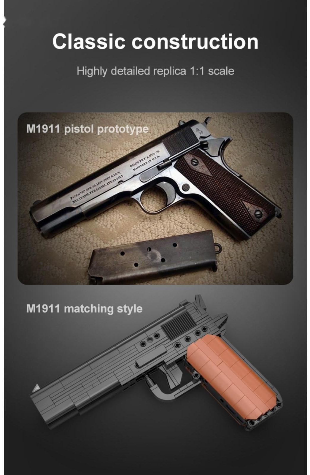 Конструктор техно «Пистолет», 332 детали, 6 пуль, стреляет